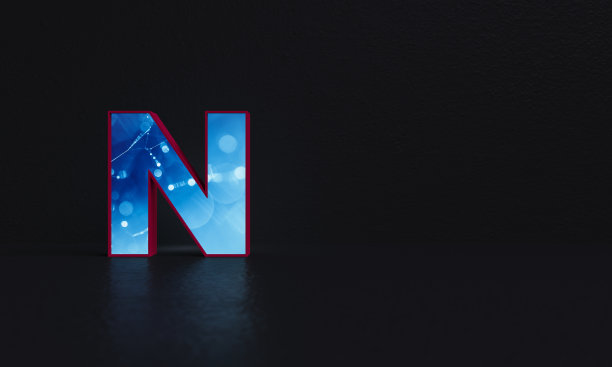 字母N -带照片背景- 3d渲染图片下载