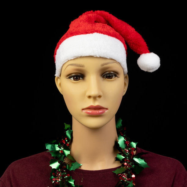 带着圣诞帽和金箔的圣诞派对模特图片下载