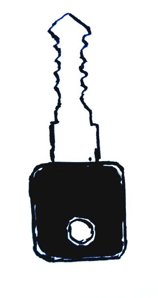 门钥匙。白色背景上的线性插图。图片下载