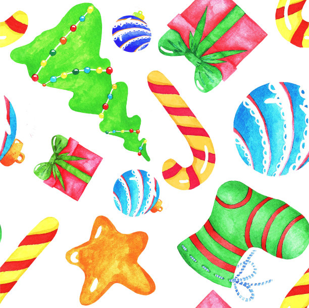 新年，水彩画(3)图片下载