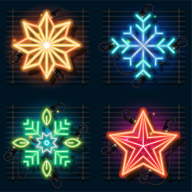 圣诞装饰霓虹灯图片下载