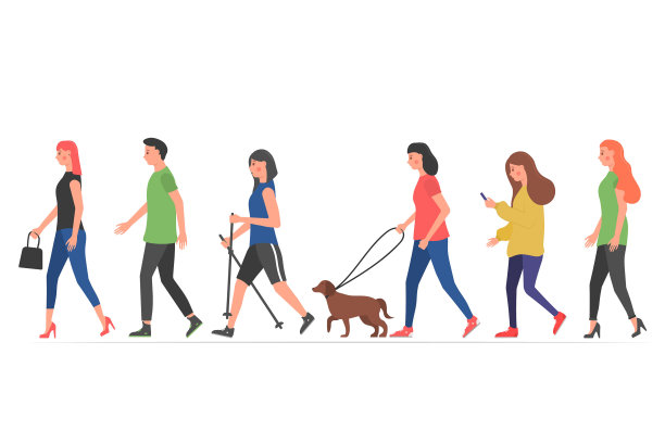 走的人的角色。图片下载