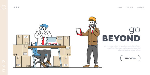 货运会计和管理登陆页面模板。库存经理主要负责仓库、配送工作图片下载