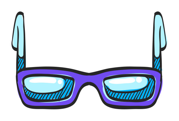 眼镜图标在彩色绘图图片下载