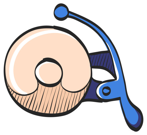 自行车钟图标在彩色绘图图片下载