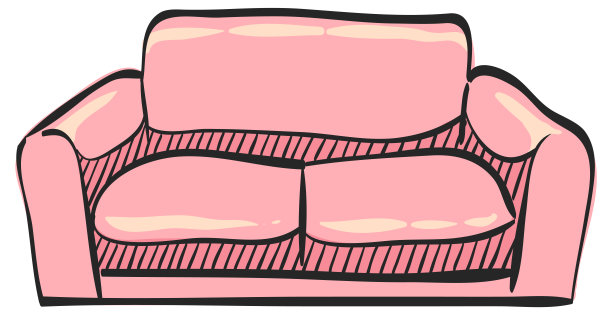 沙发图标在彩色绘图图片下载