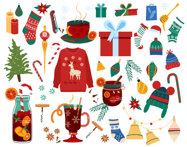 圣诞节与传统的冬季节日的象征。很多圣诞市场的节日标志都有圣诞树。2021年新年快乐。图片下载