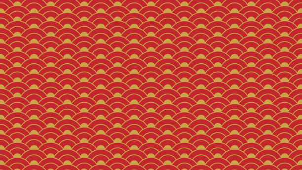 红色中国无缝图案。素材图片