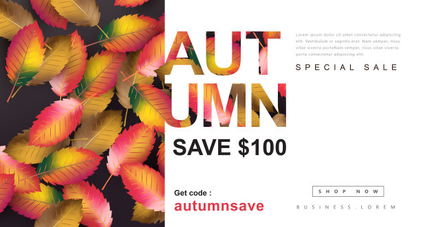 秋礼优惠券横幅背景图片下载