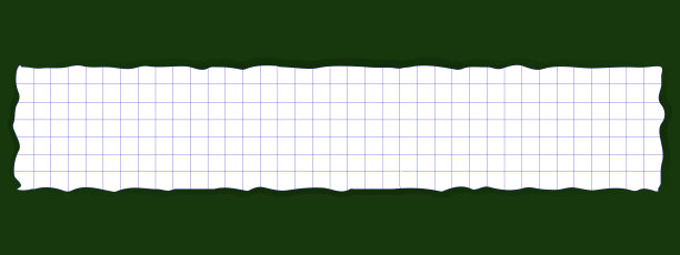 在一个笼子里的碎纸上的笔记孤立在一个绿色的背景。从学校的笔记本上撕下一张纸。设计背景图片下载