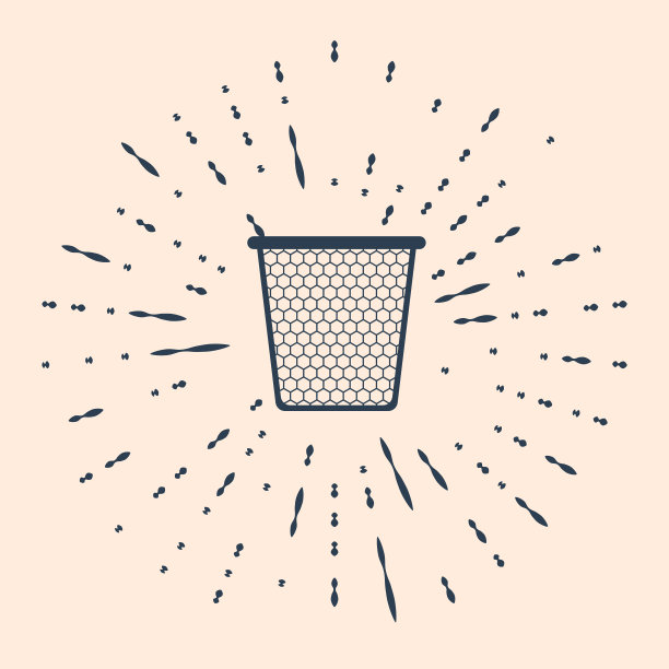 黑色垃圾桶图标孤立在米色背景上。垃圾桶年代图片下载