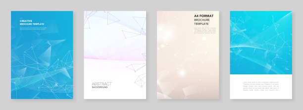 A4宣传册版式封面模板为传单传单，A4宣传册设计，报告，演示，杂志封面，书籍设计。波浪流背景的科学或医学概念设计。图片下载