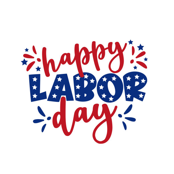 劳动节快乐-文字与星星。图片下载