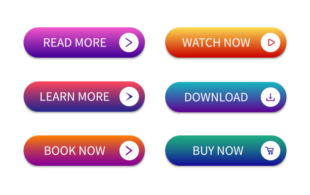 一套现代的按钮为网站和用户界面。向量图片下载