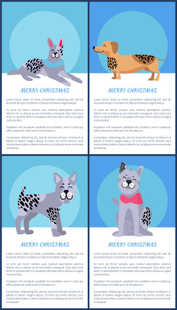 可爱的狗狗圣诞快乐图片下载