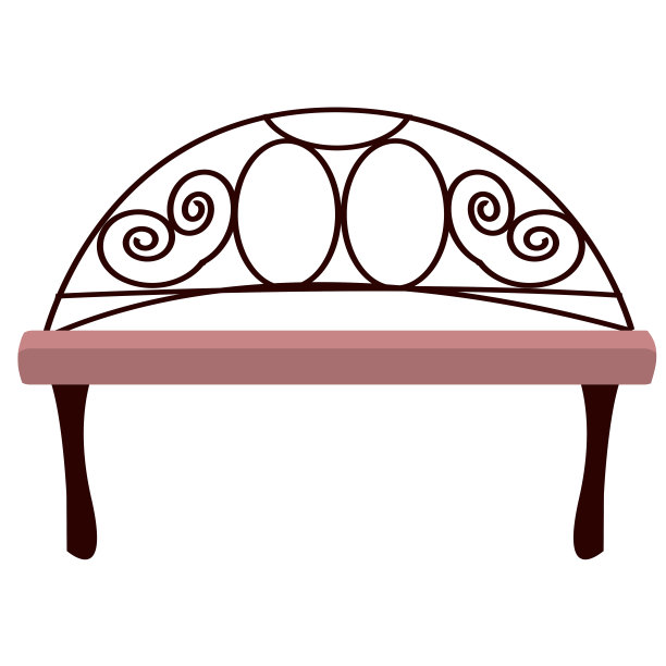 白色背景上雕花的长凳。孤立的矢量插图在一个平坦的风格。“复古”方式。公寓和办公室家具。室内设计。图片下载