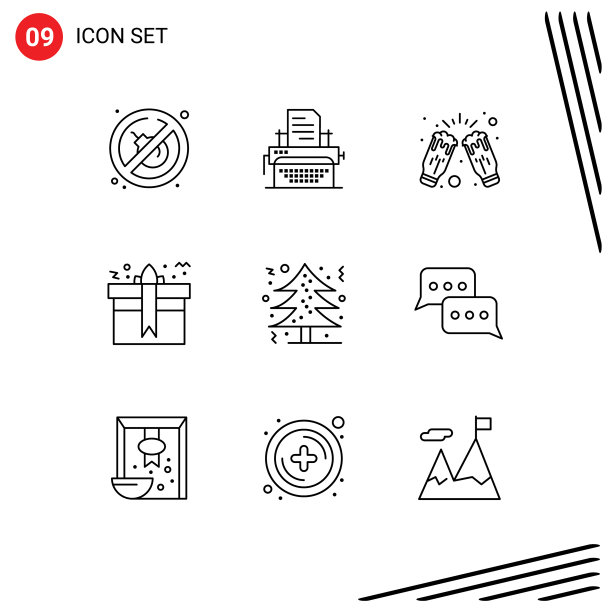 现代集9轮廓象形图形圣诞节图片下载