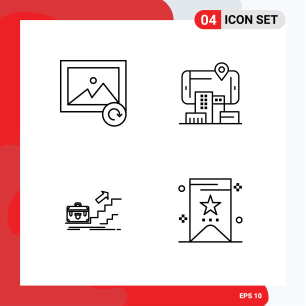4主题填充线平面颜色和可编辑图片下载