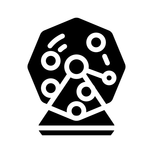 乐透机与球字形图标矢量插图图片下载