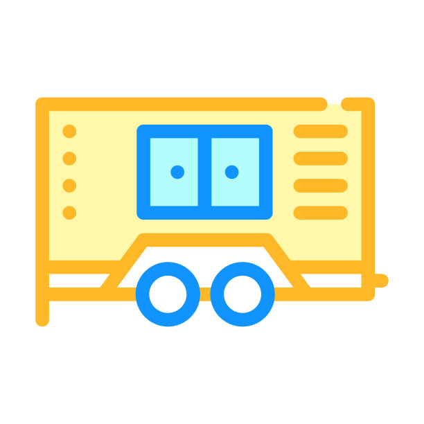 发电机建筑设备彩色图标矢量插图图片下载