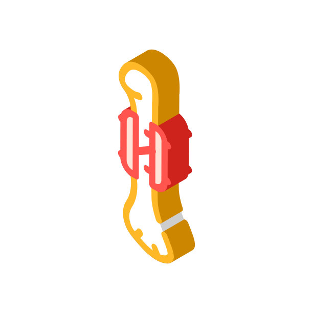 骨折骨治疗等距图标矢量插图图片下载