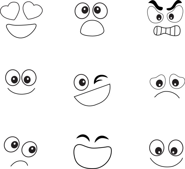 设置轮廓表情符号，表情符号隔离在白色图片下载