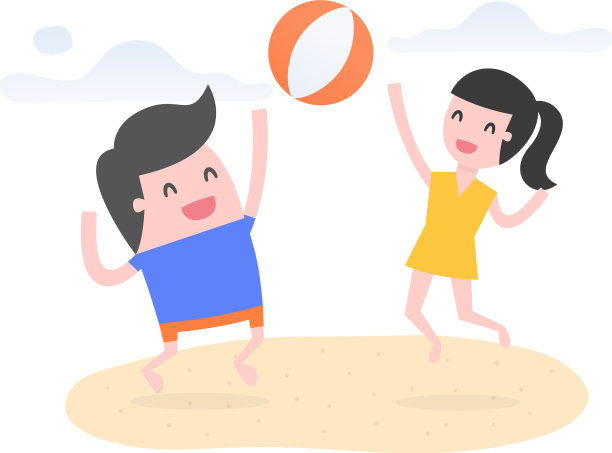 人们在海滩上玩沙滩球图片下载