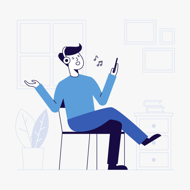年轻人在客厅里听音乐图片下载