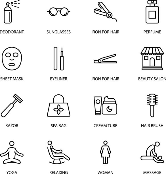 美容院的化妆品和化妆品图片下载