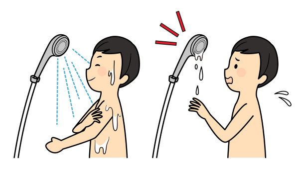 男人洗澡的插图图片下载
