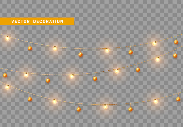 圣诞节装饰孤立在透明的背景。图片下载