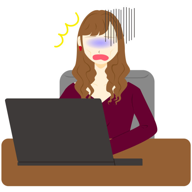 一个愁眉苦脸，拿着个人电脑的女人。图片下载