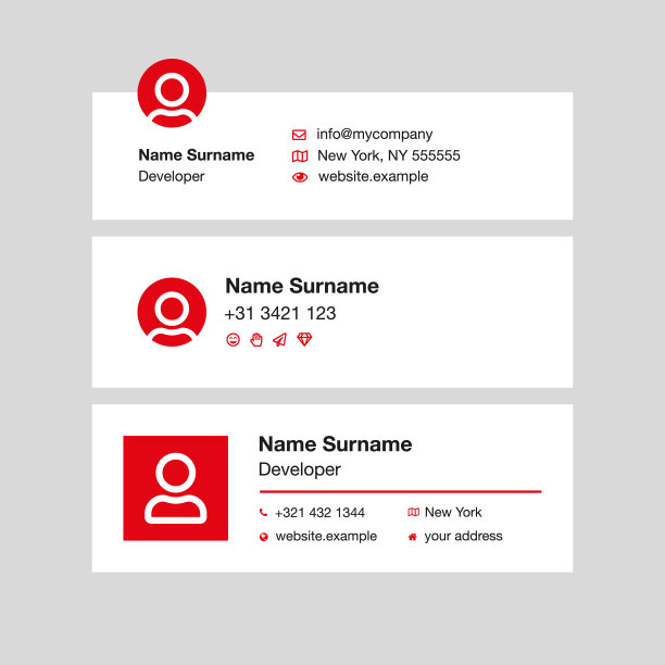 企业电子邮件签名设计红色横图片下载