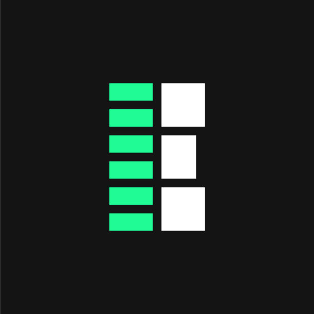 绿色线条几何标志字母e图片下载