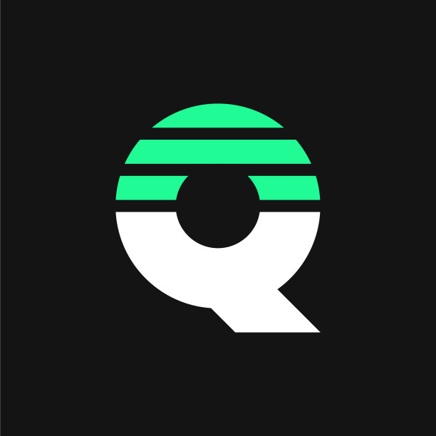 绿色线条几何标志字母q图片下载