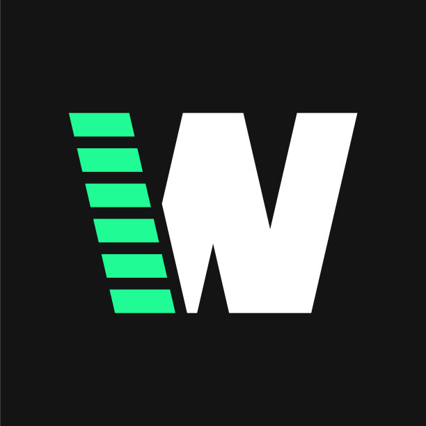 绿色线条几何标志字母w图片下载