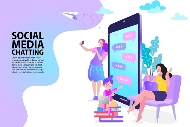 人们使用的应用程序。现代智能手机与用户交流和语音泡泡。呆在家里。矢量插图在平面风格。图片下载