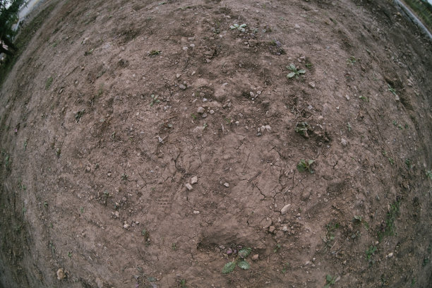 背景的泥土和污垢与鱼眼镜头图片下载