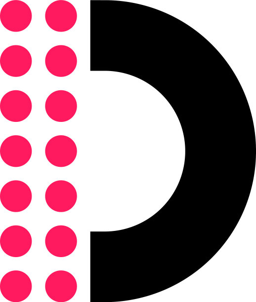 红点几何标志字母d图片下载