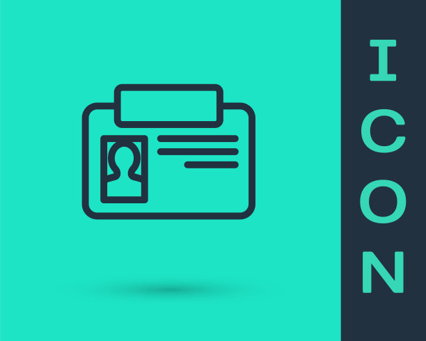 黑线标识牌图标隔离在绿色背景上。它可以用于展示，公司的身份，广告。向量图片下载