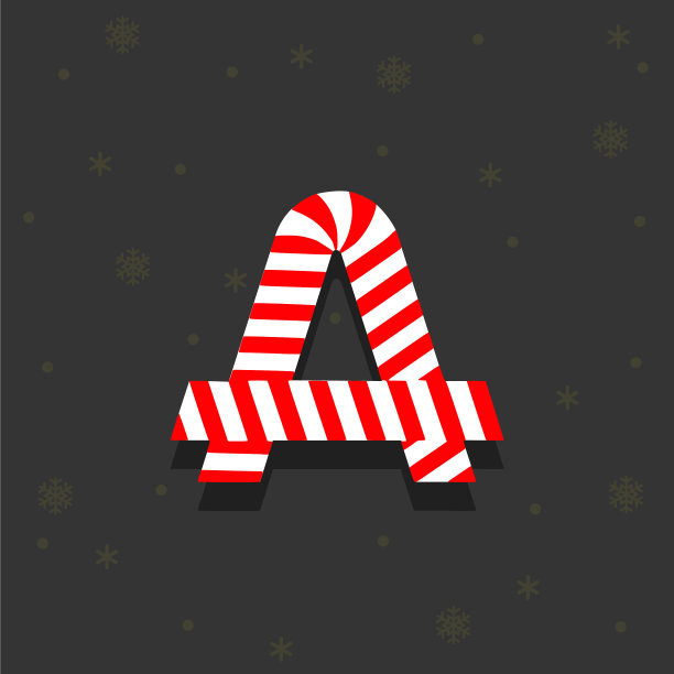 糖果手杖标志字母a图片下载