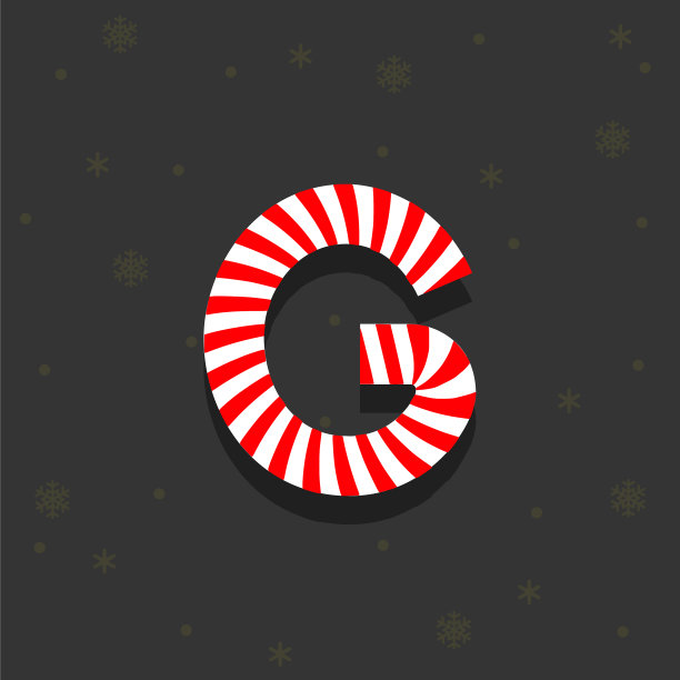 糖果手杖标志字母g图片下载