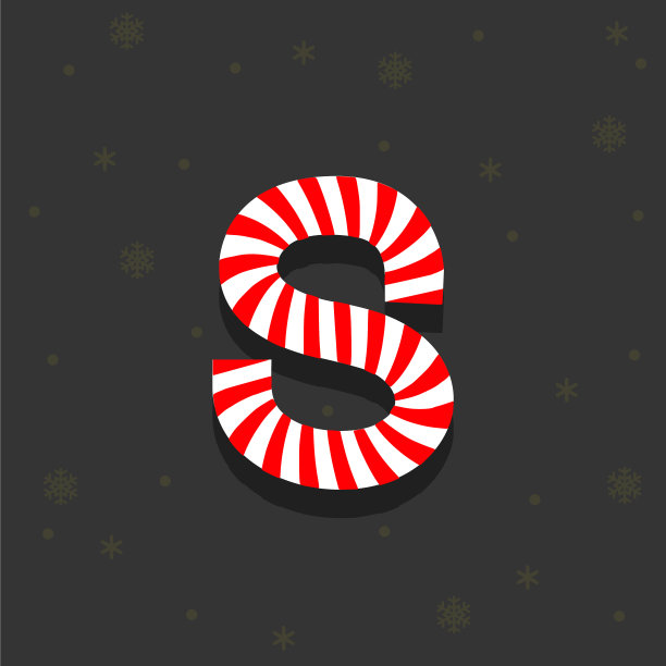 糖果手杖标志字母s图片下载