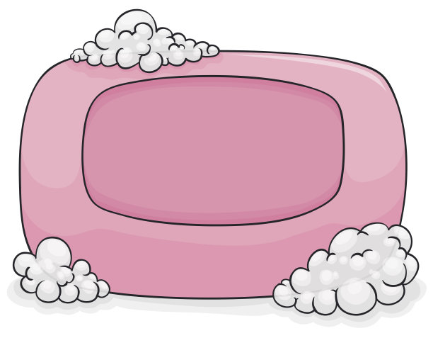 带泡沫的粉色肥皂，可以用来清洁污垢图片下载