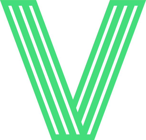 绿色线条标志字母设计v图片下载