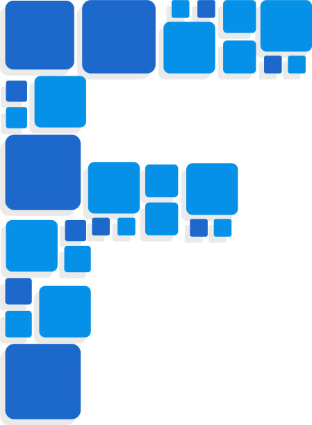 标志字母f蓝色方块图片下载