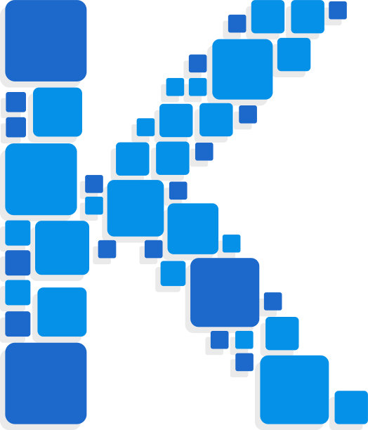 标志字母k蓝色方块图片下载