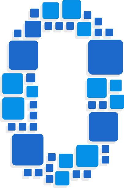 标志编号蓝色方块立方体0图片下载