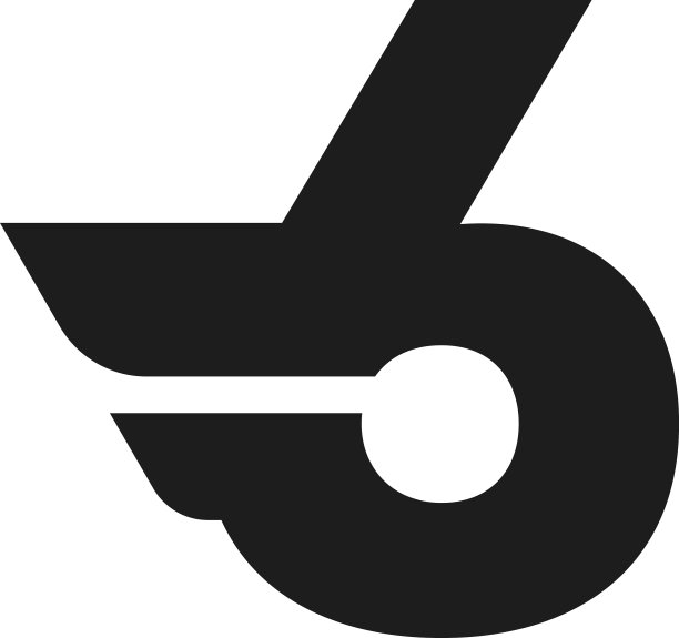 双翼数字6标志图片下载