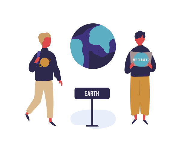 两个男卡通学生在游览图片下载